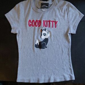 Warner Bros. Gray 'Good Kitty' Short Sleeve Tee
